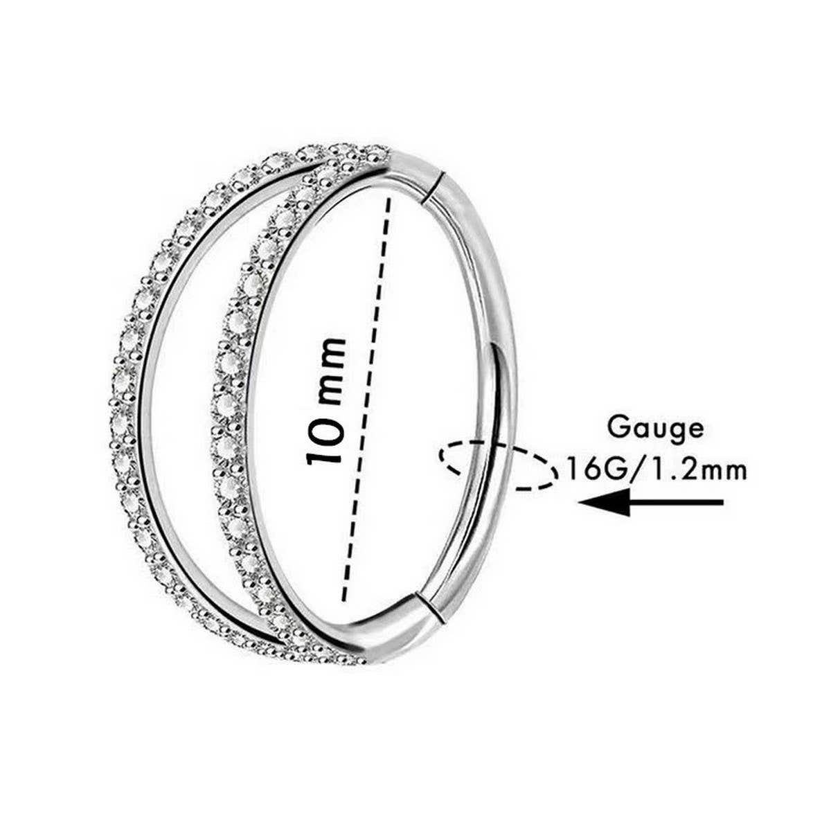 Double Zircon Nose Ring Piercing Jewelry