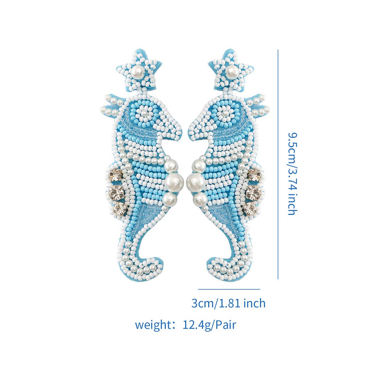 CUTE CARTOON DOLPHIN STARFISH RICE BEAD EARRINGS