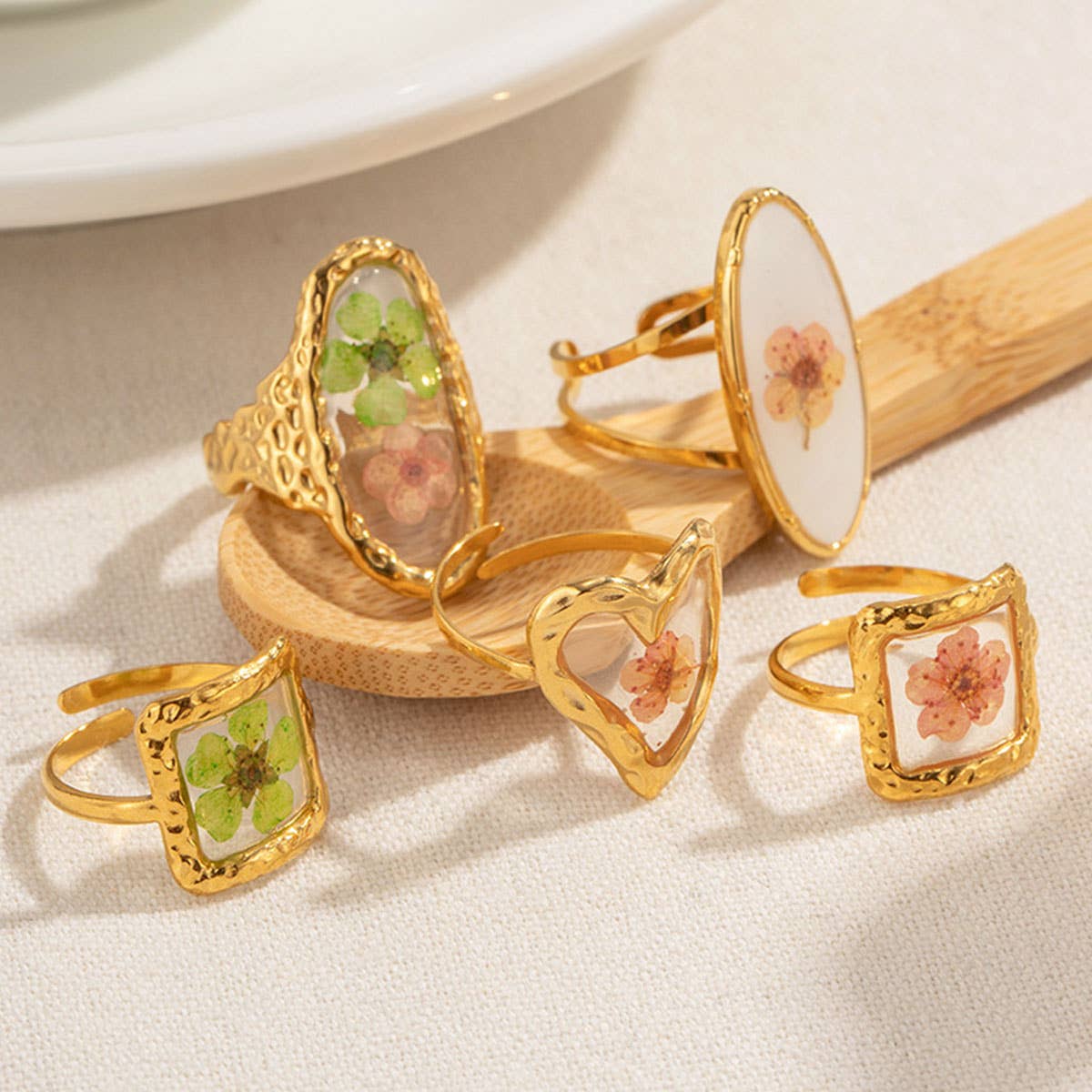 IMMORTAL FLOWER STAINLESS STEEL RINGS FOR WOMEN