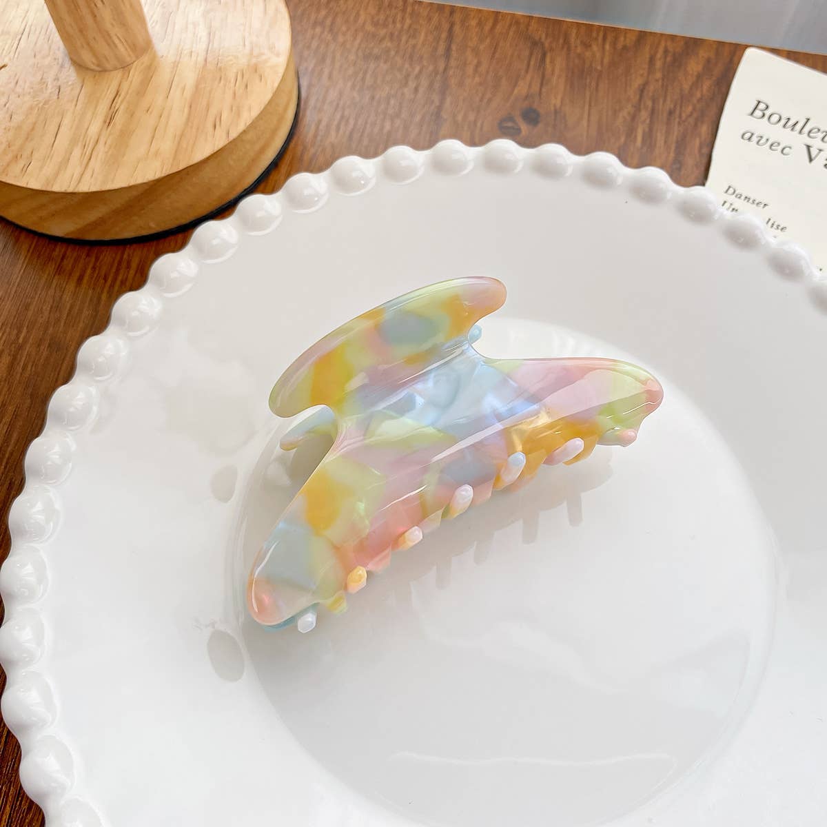 Acetate board style candy-colored hair clip