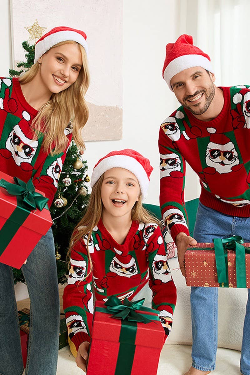 CWOSWL07298_SANTA CLAUS PARENT-CHILD CHRISTMAS SWEATER