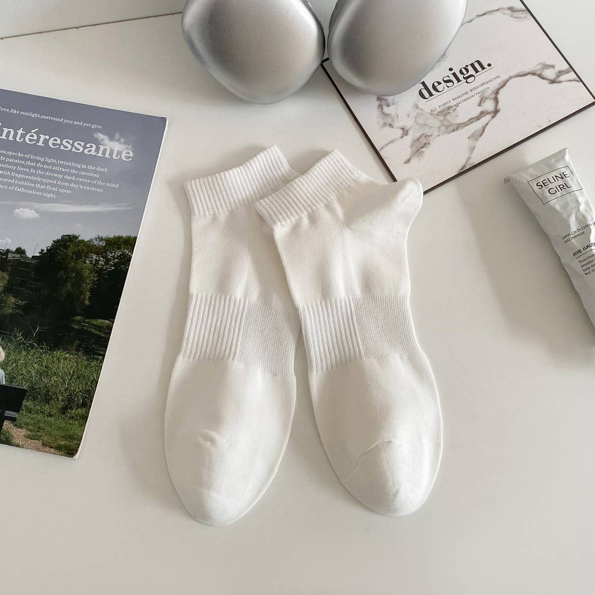 SOLID COLOR COTTON SPORTS BREATHABLE SOCKS FOR MEN_CWMS2014