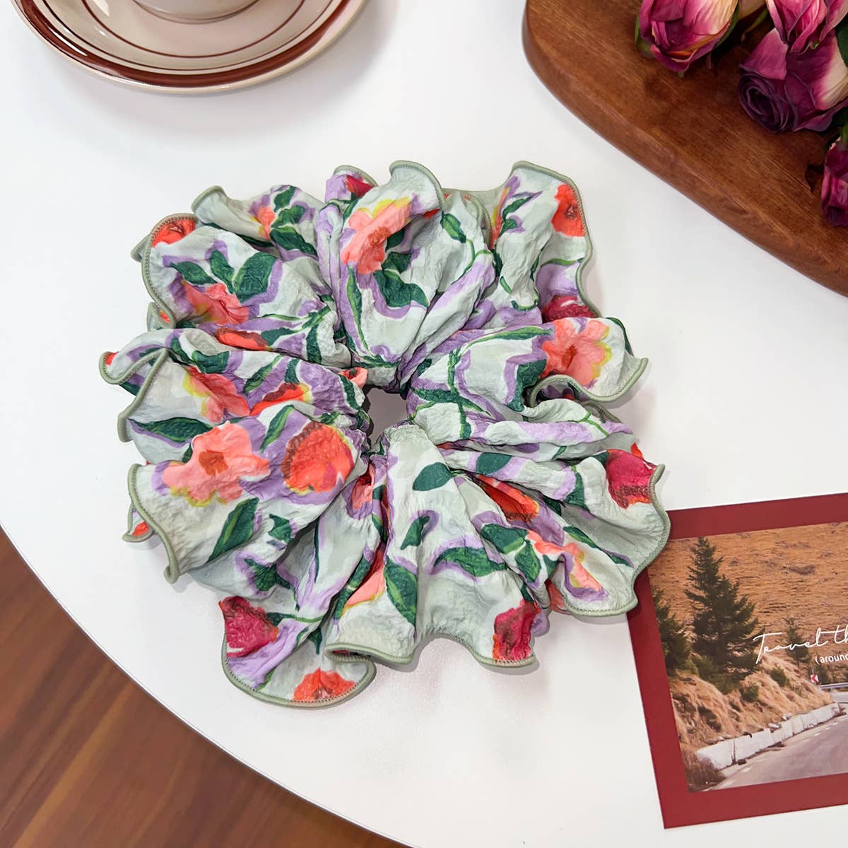 Floral vintage large intestine fabric hair band