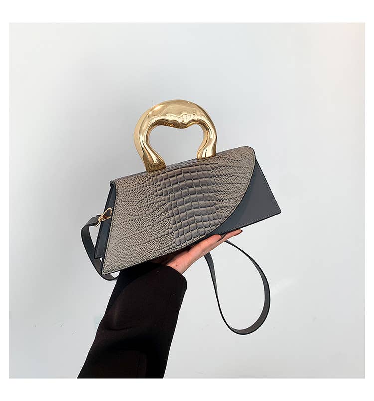 Stone-patterned retro crossbody small square bag