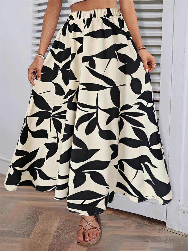 High quality commuter sag long pleated skirt