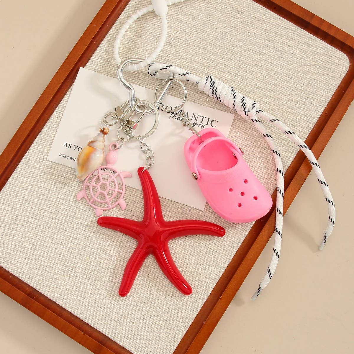 Mini Clog Keychain with Starfish Bag Charm