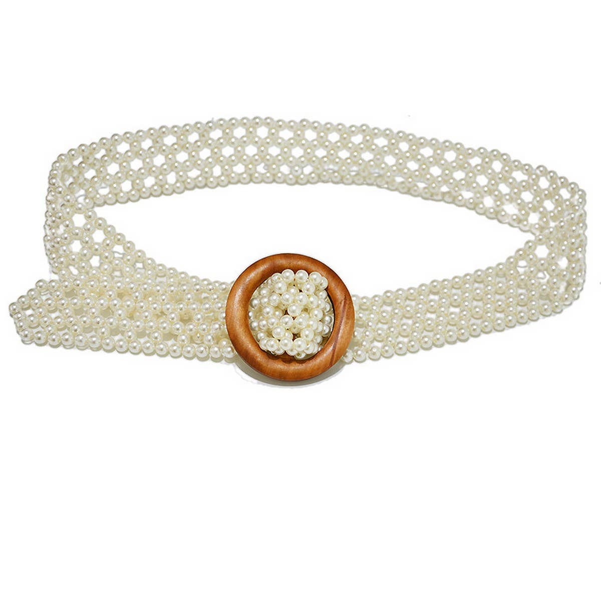 NEW SWEET PEARL STRETCH PEARL WIDE BELT_CWABE0508