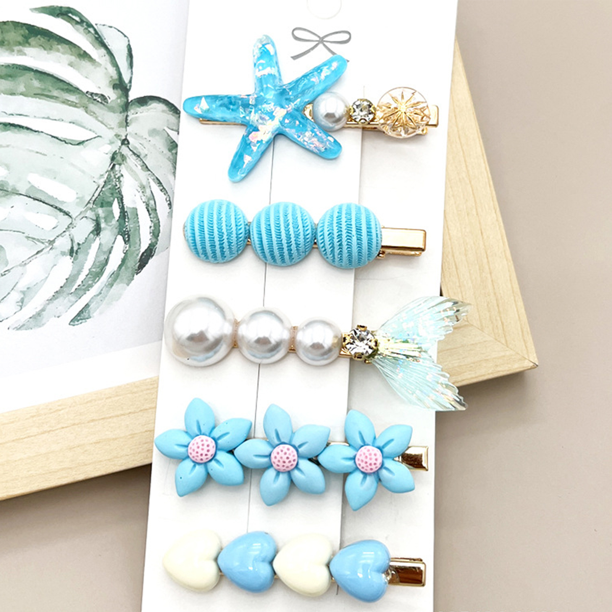 Rhinestone Pearl Hair Clip Set - Elegant Side Pin _CWAHA0159