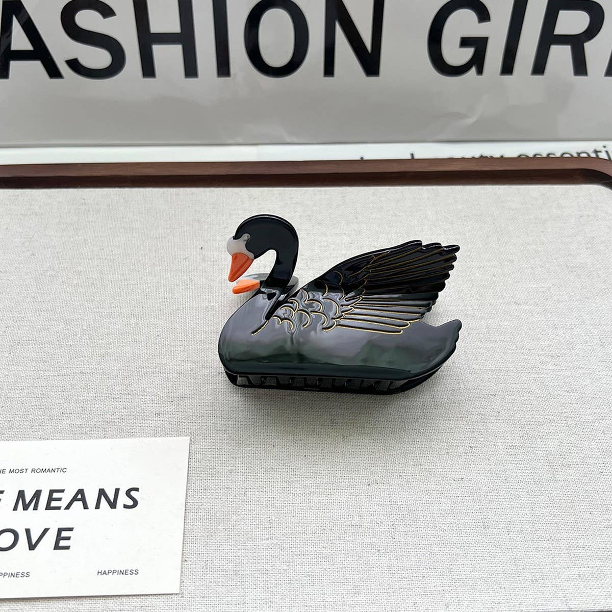 Elegant Swan Acetate Claw Clip for Girls