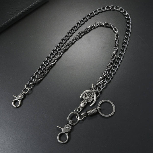 PUNK SKULL PENDANT MULTI-LAYERED TROUSER CHAIN_CWMM4878