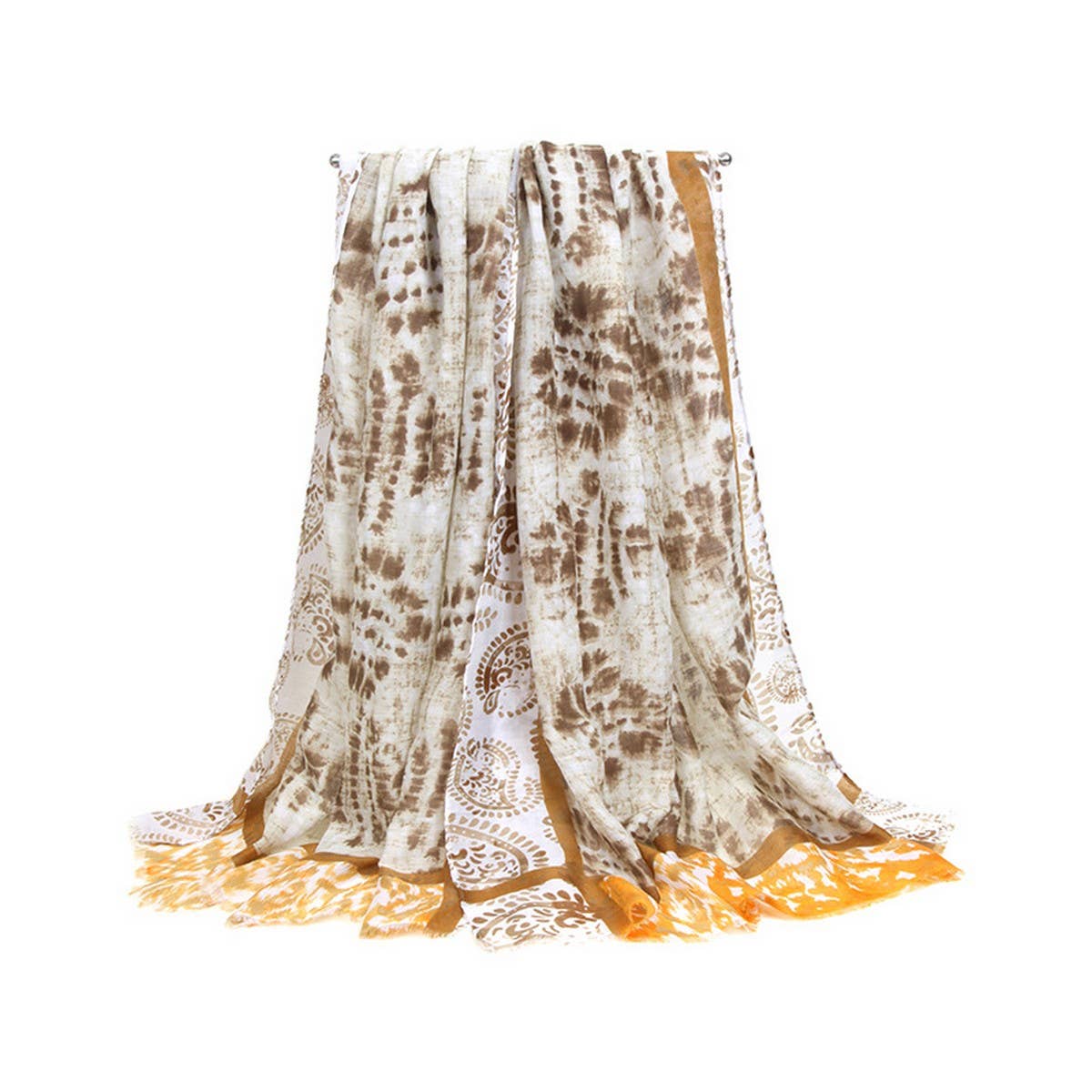 Paisley Satin Long Scarf Wrap for Beach & Travel_CWASC0688