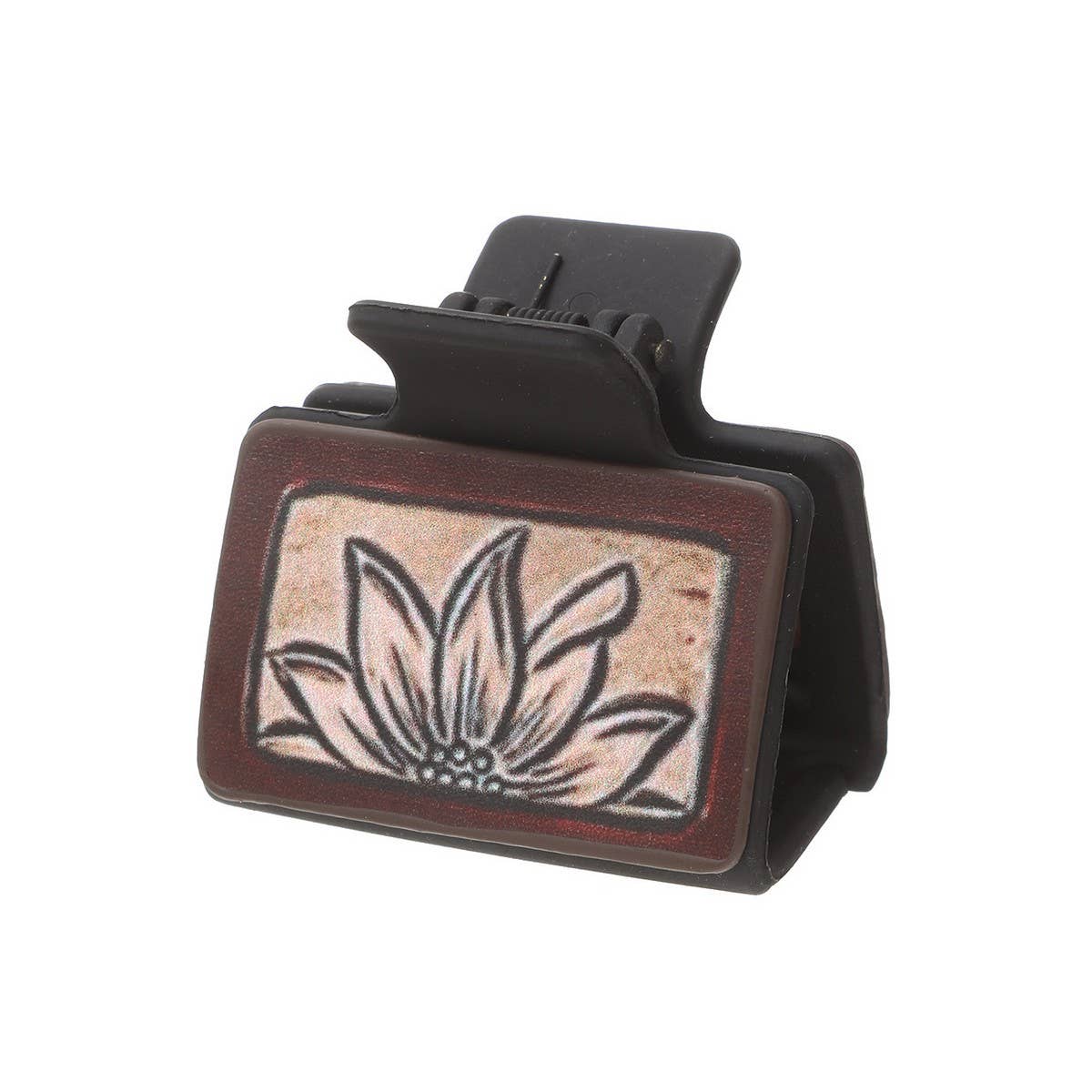 Western Sunflower Cactus Hair Claw - Leather Clip_CWAHA0601