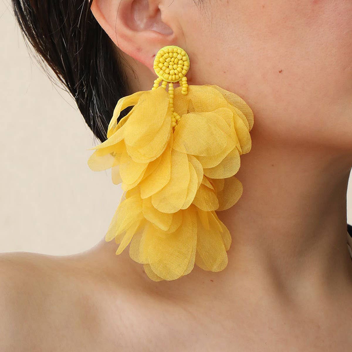 Handmade Fabric Tassel Earrings Bold Statement