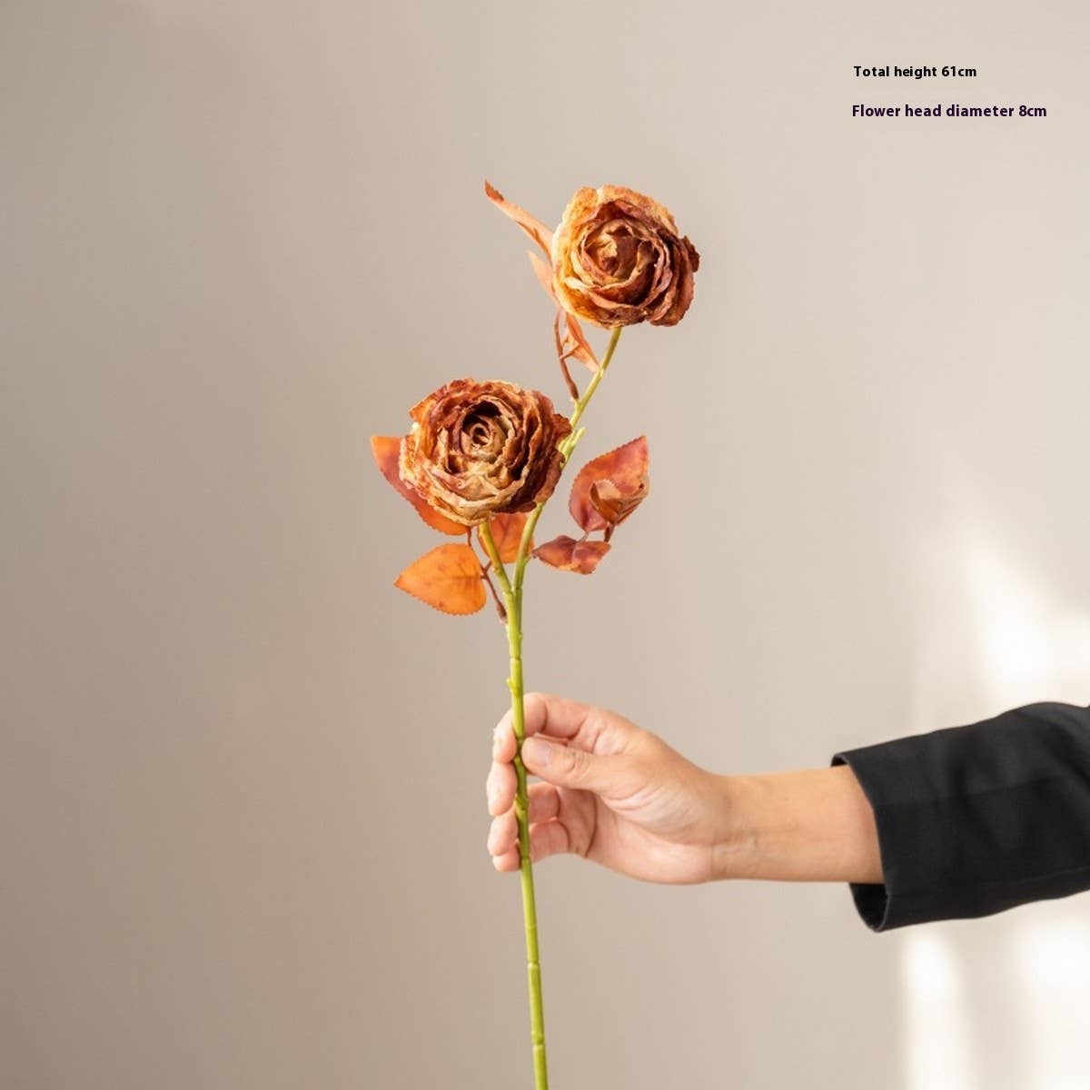 Ink-Styled Burnt Edge Rose Bouquet for Decor