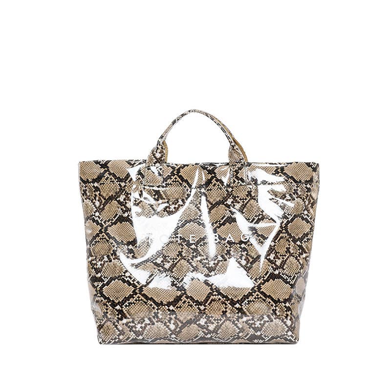 Fashionable printed snake pattern handbag