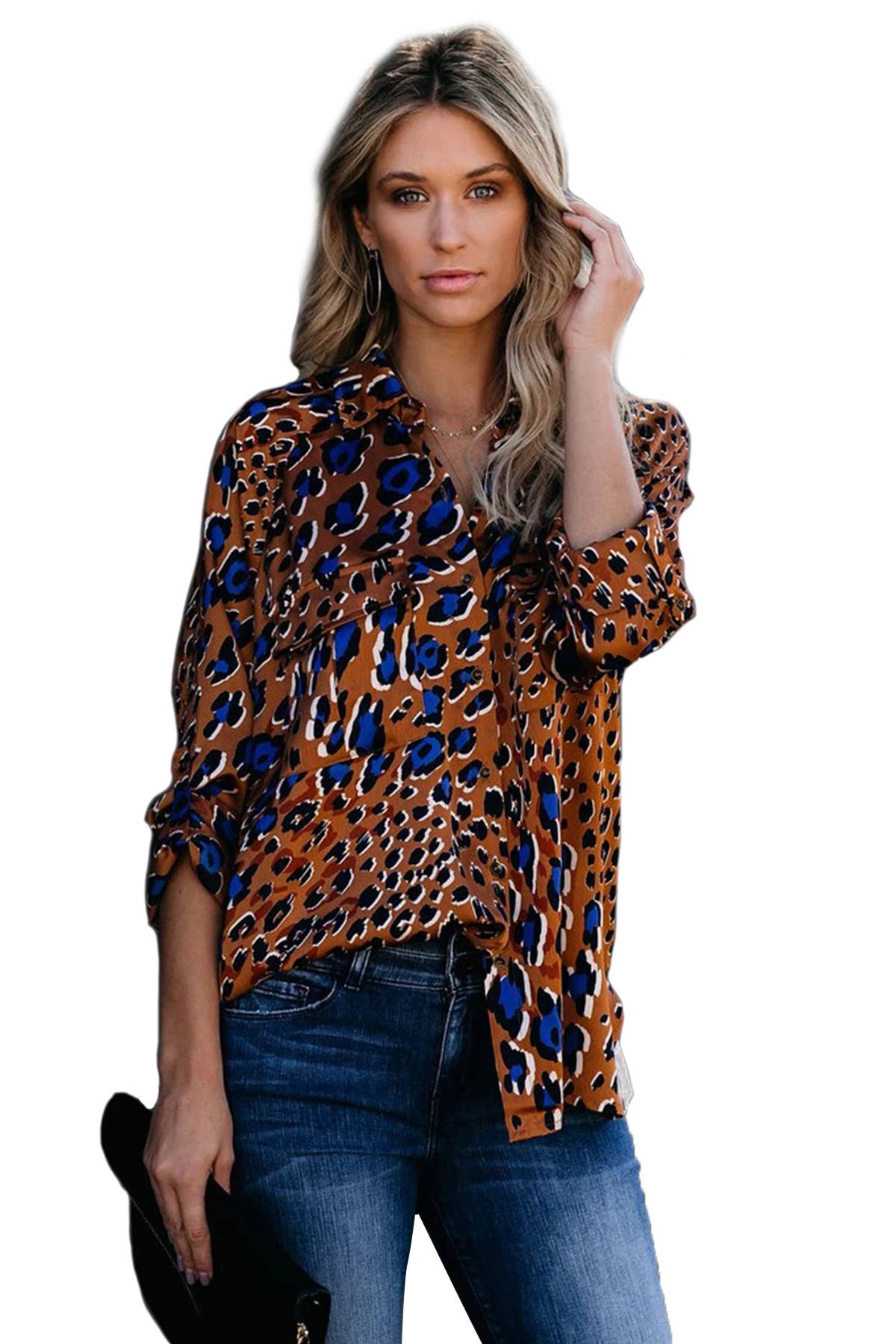 LEOPARD PRINT FASHION CASUAL LONG-SLEEVED SHIRT