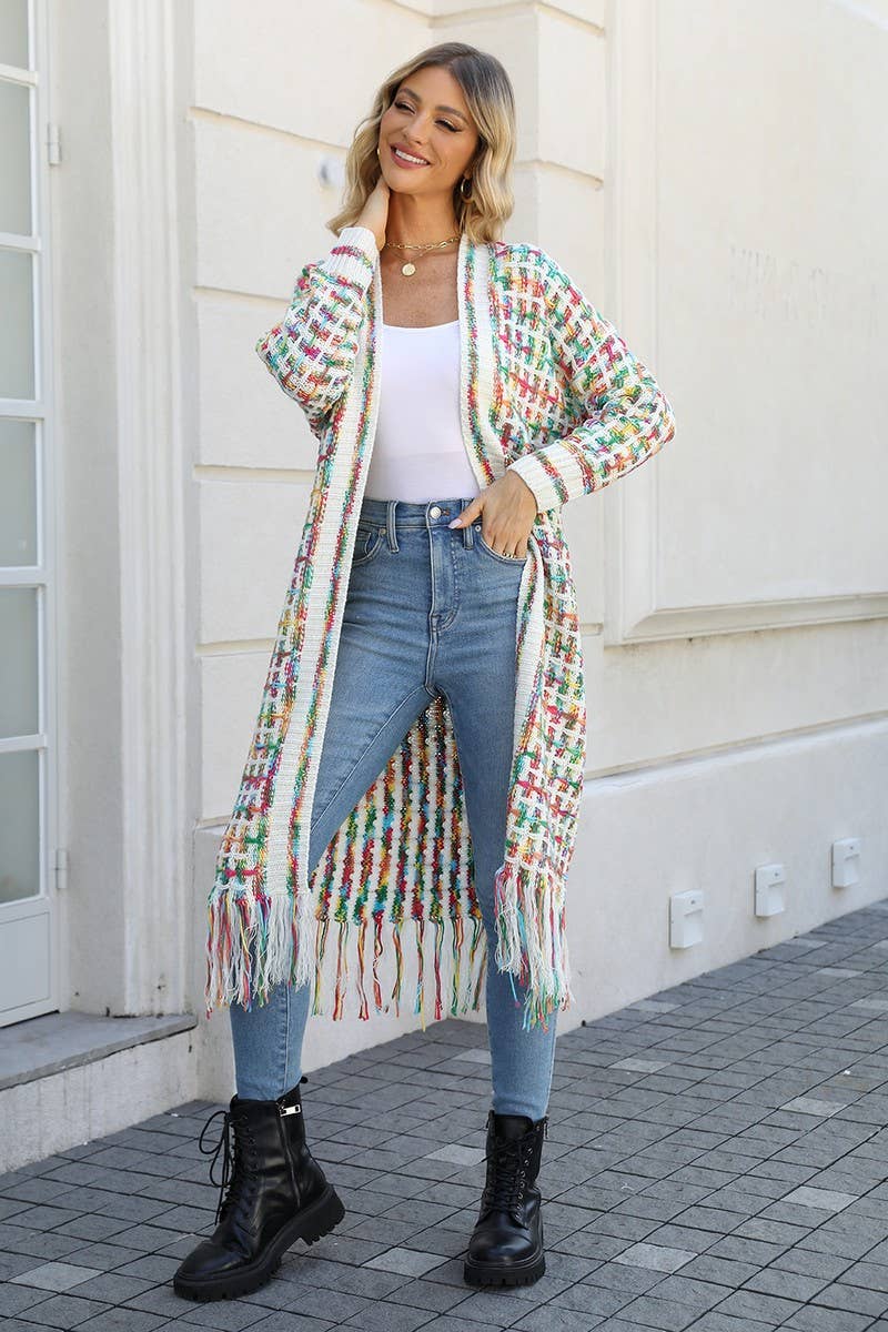 CWOCAL0933_FRINGED LONG COLORFUL CARDIGAN COAT