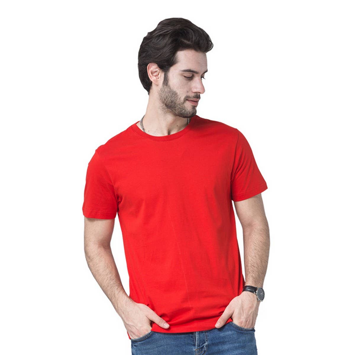 170g Slim Fit Cotton Crewneck Tee ??Unisex Basic Shirt