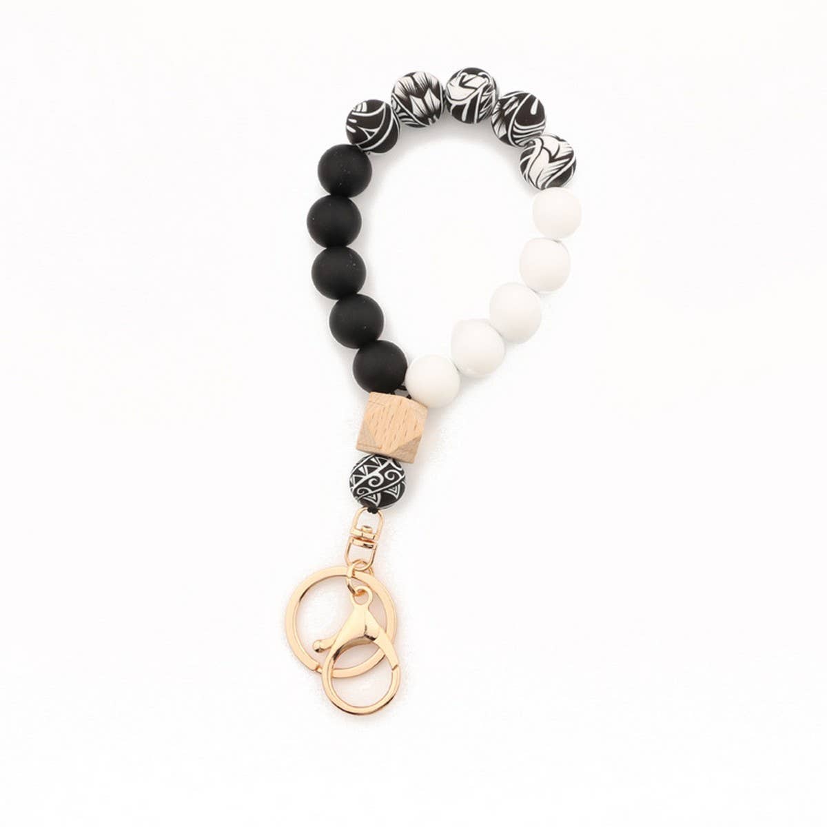 Silicone & Wood Bead Bracelet Gift for Women