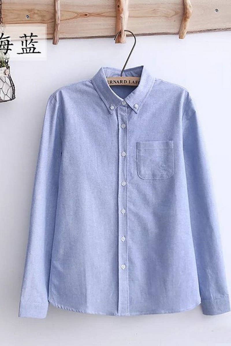 Cwtstl2244_Solid Color Long-Sleeved Cotton Bottoming Shirt
