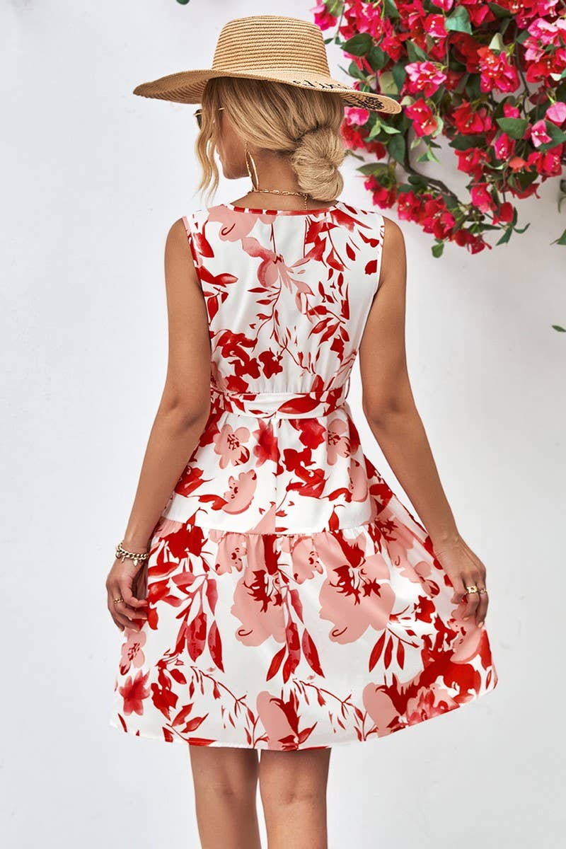 WOMEN V NECK SLEEVELESS DRESS_CWDSD2620