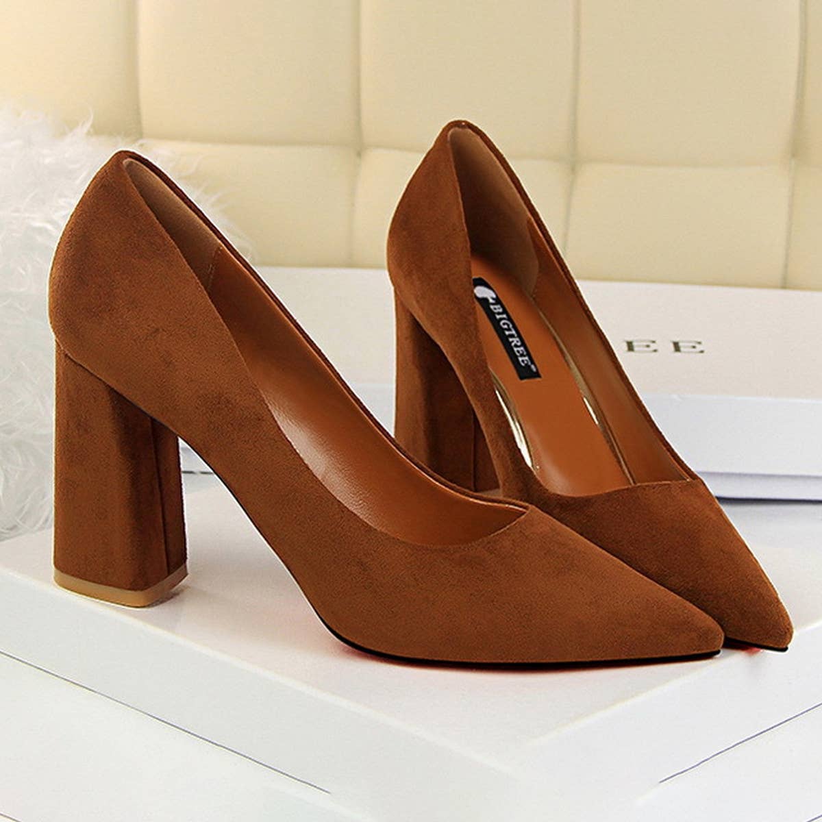 SIMPLE SUEDE SHALLOW-MOUTH POINTED HIGH HEELS_CWSHH0037