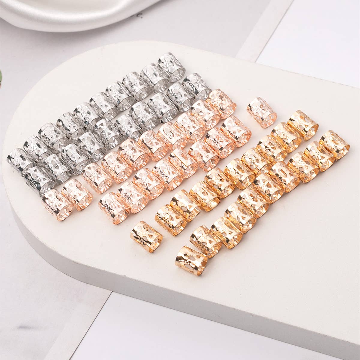 Dreadlocks accessories Hollow iron ring ornaments