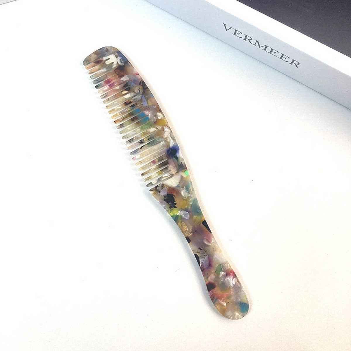 Colorful Acetate Fine-Tooth Comb with Handle