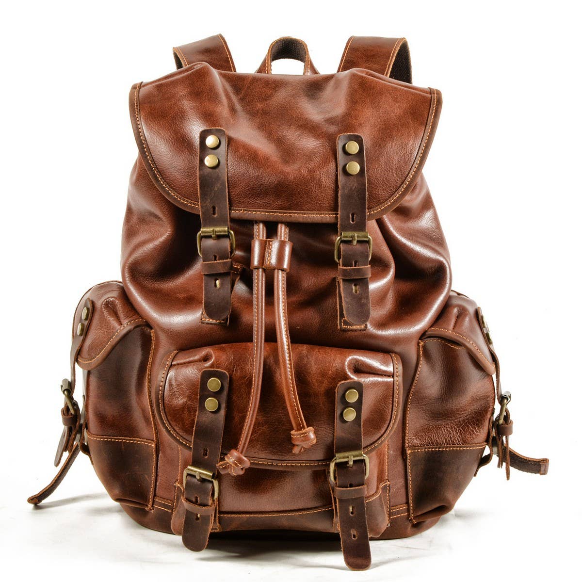 Men's Leather Travel Backpack for Hiking_CWAB5550