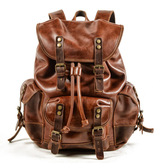 Men's Leather Travel Backpack for Hiking_CWAB5550