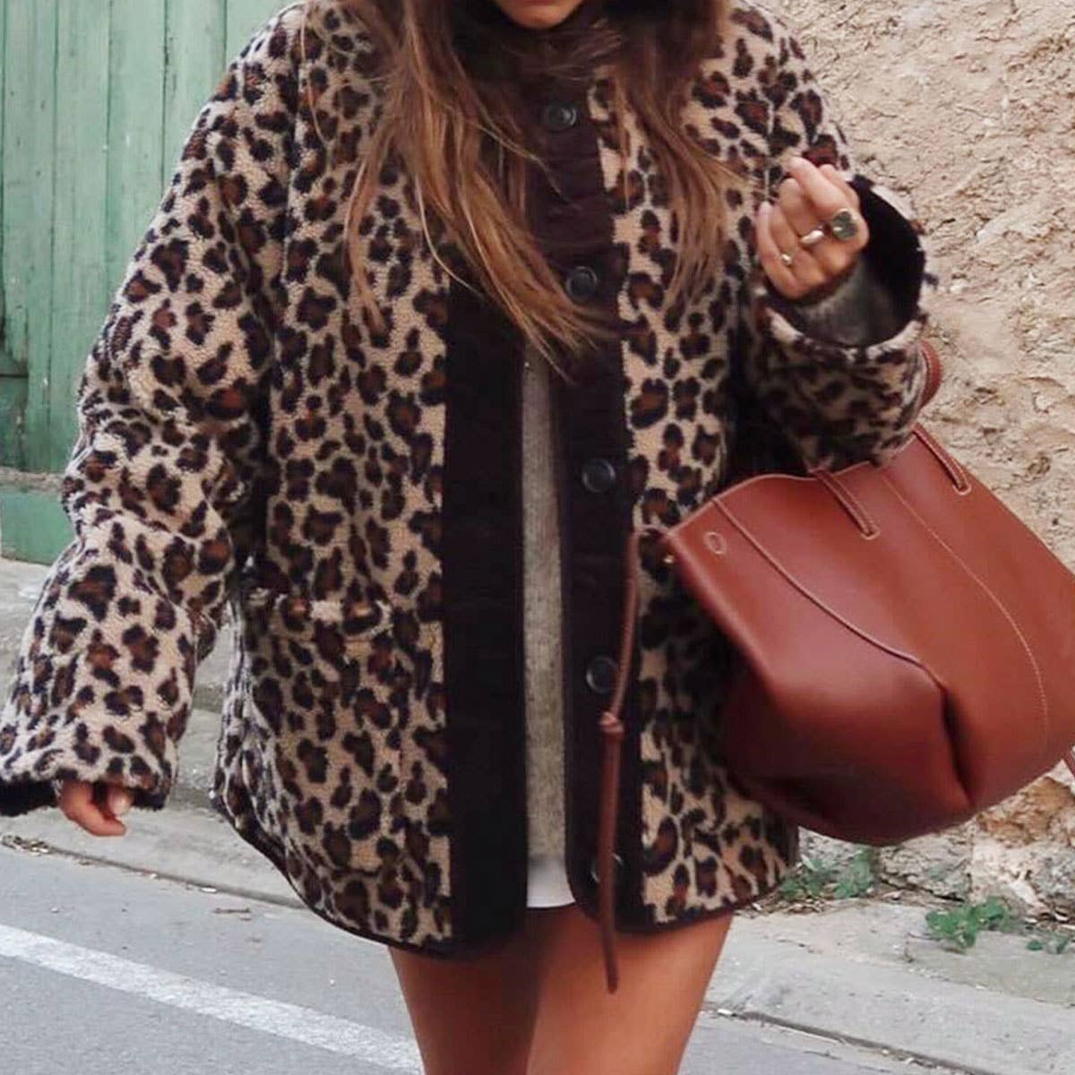 LEOPARD PRINT CASUAL LOOSE LONG-SLEEVED JACKET
