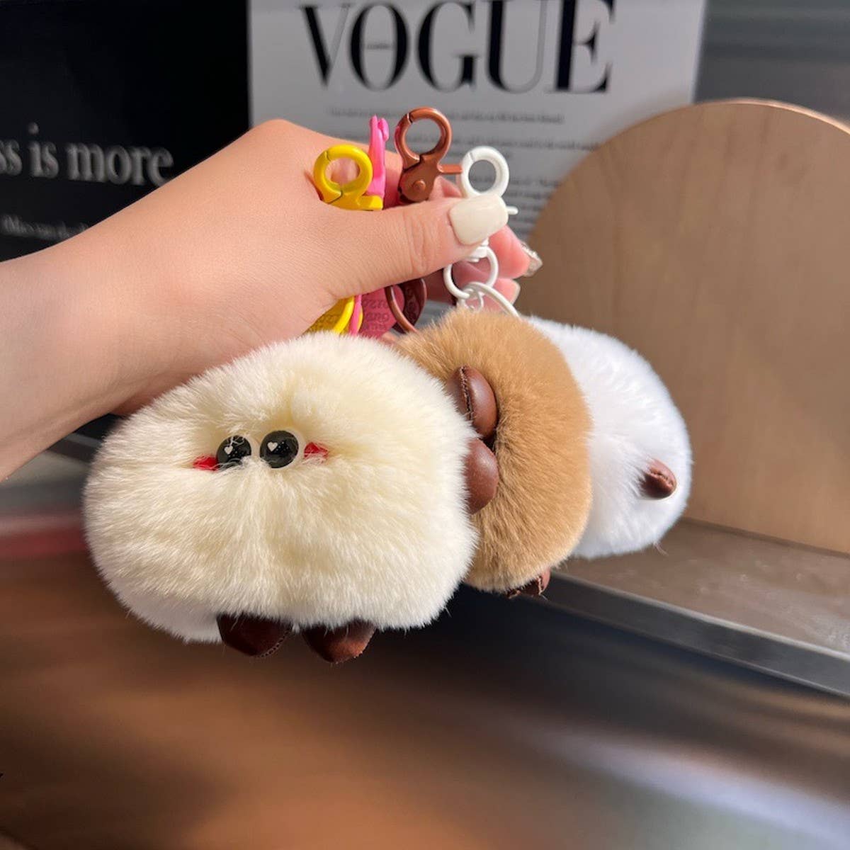 CUTE PLUSH BREAD CAR KEYCHAIN BAG ACCESSORIES