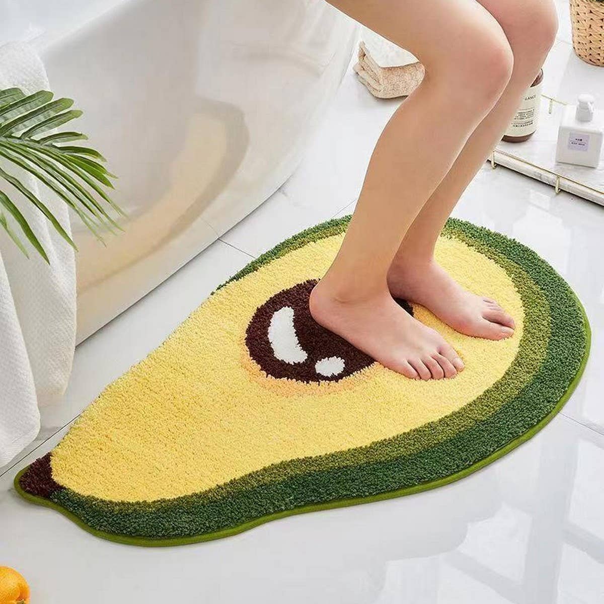 Cute Avocado Bathroom Rug, Quick-Dry Non-Slip Mat