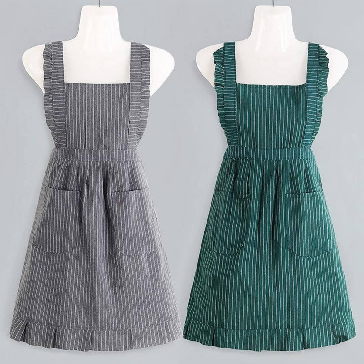 CUTE BREATHABLE STRAP STRIPED PRINCESS APRON