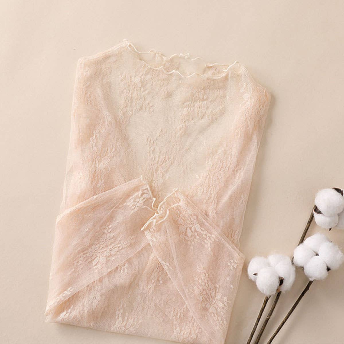 Sexy Mesh Blouse - Long Sleeve Lace Top for Women