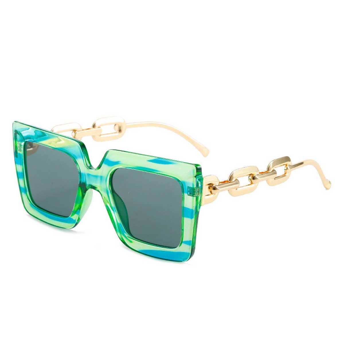 SQUARE FRAME CHAIN FASHION METAL SUNGLASSES WOMEN_CWASG0280