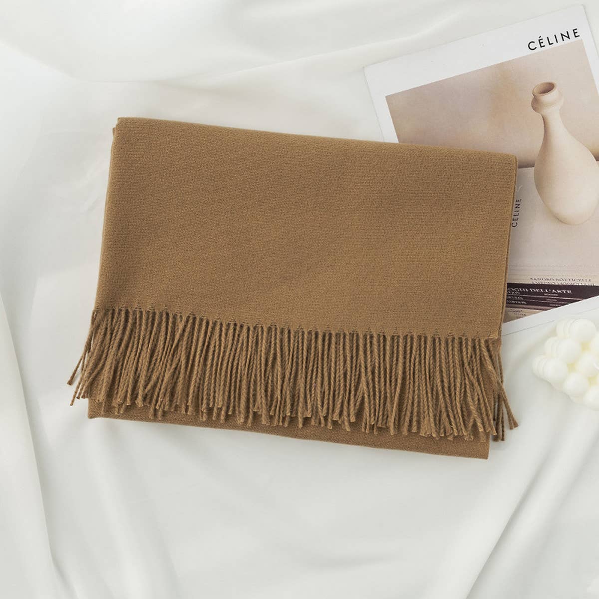 Cozy Solid Color Winter Scarf with  for Women