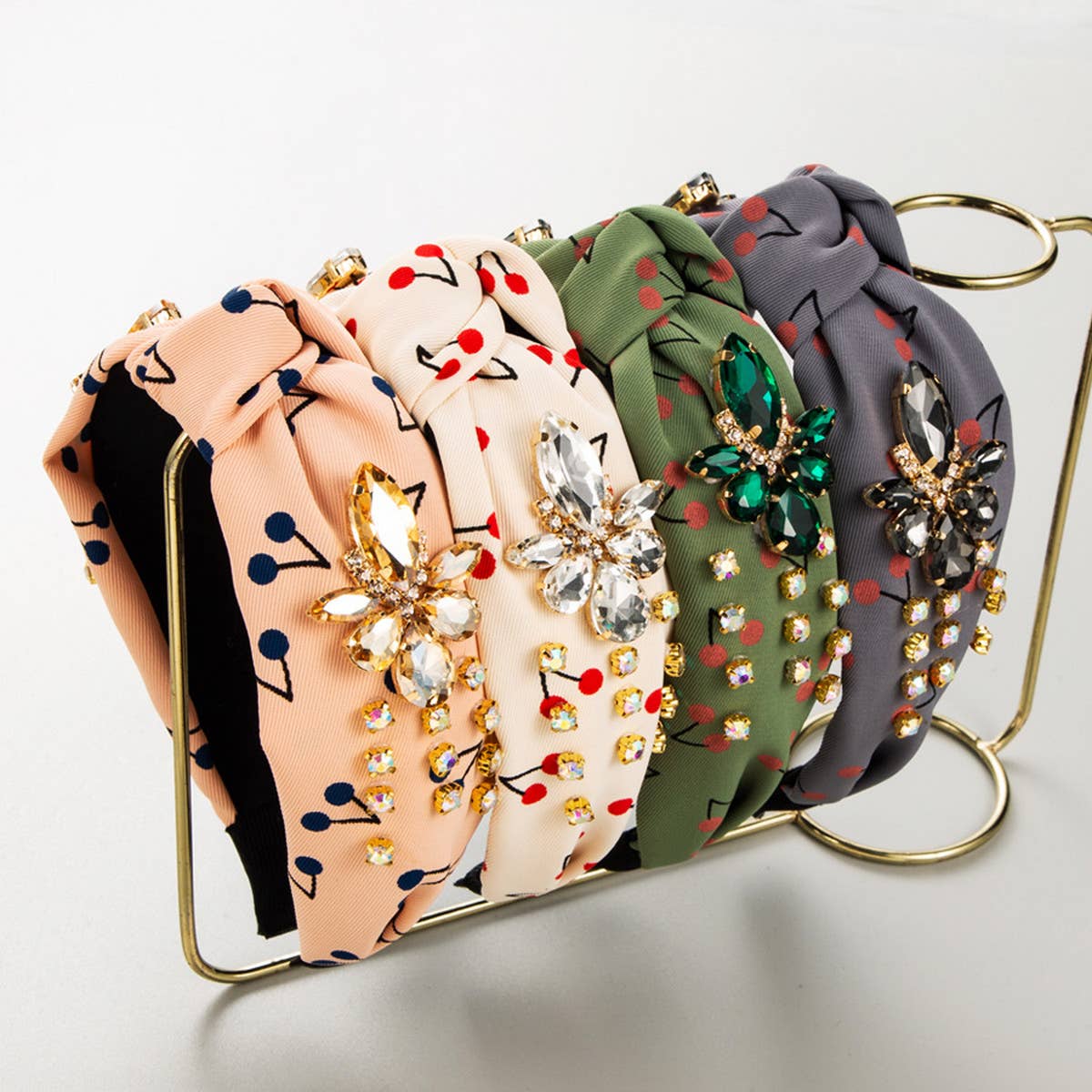 CHERRY PRINT MIDDLE KNOT HEADBAND_CWAHA2128