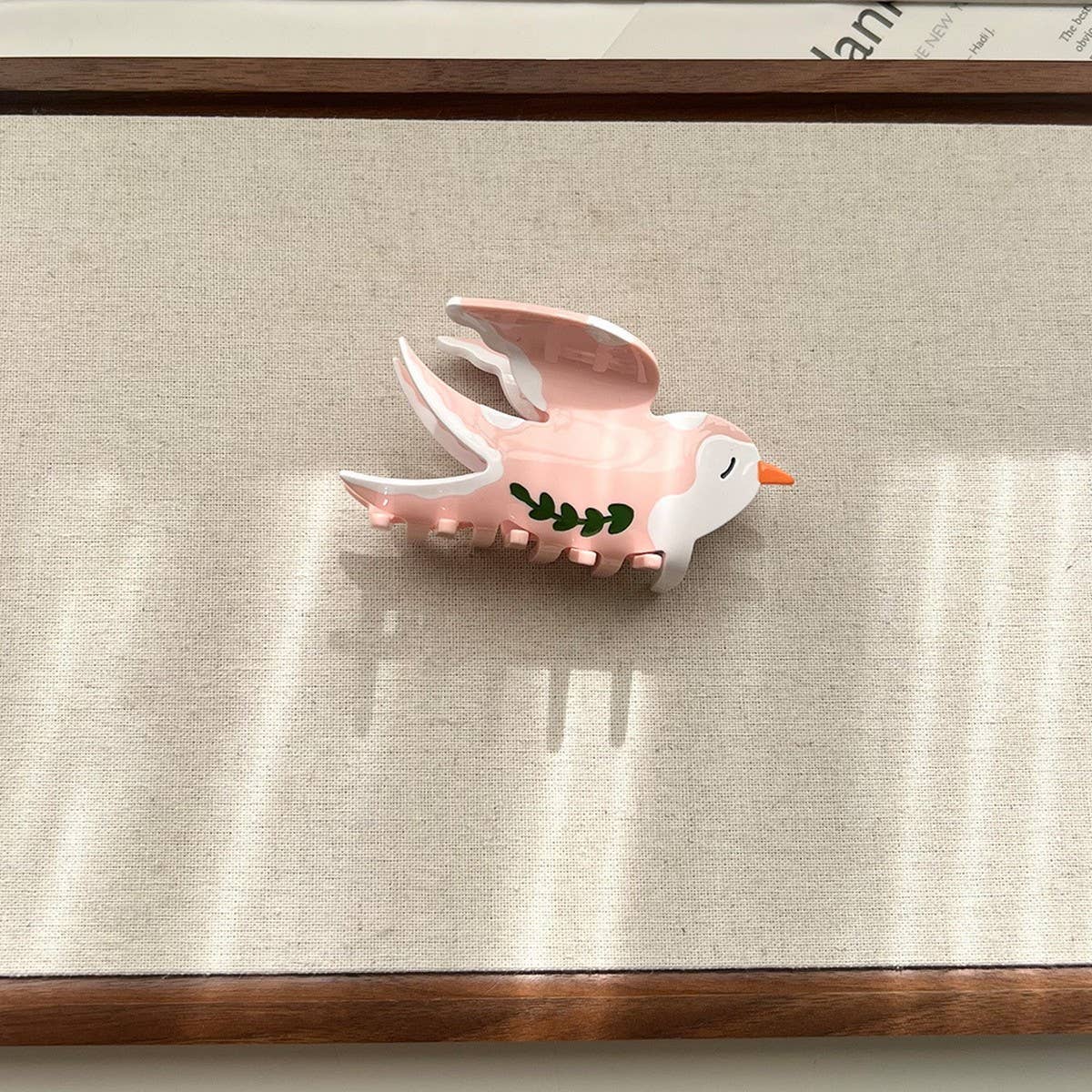 Swallow Acetate Hair Claw, Bird-Inspired Back Clip