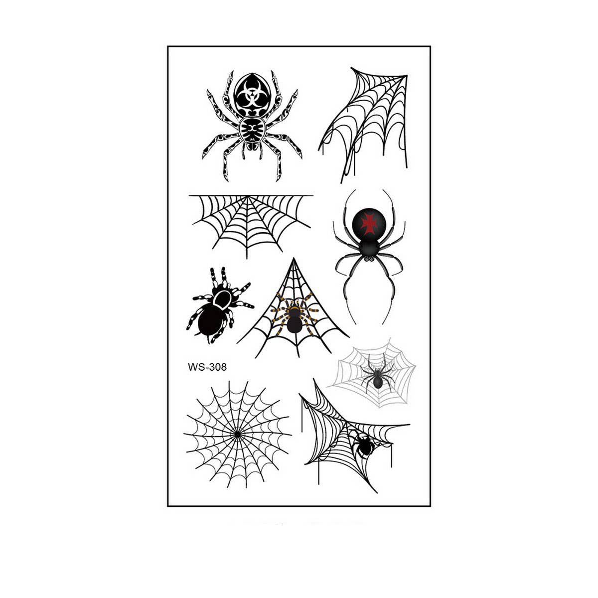 Waterproof 3D Spider & Web Tattoos for Halloween