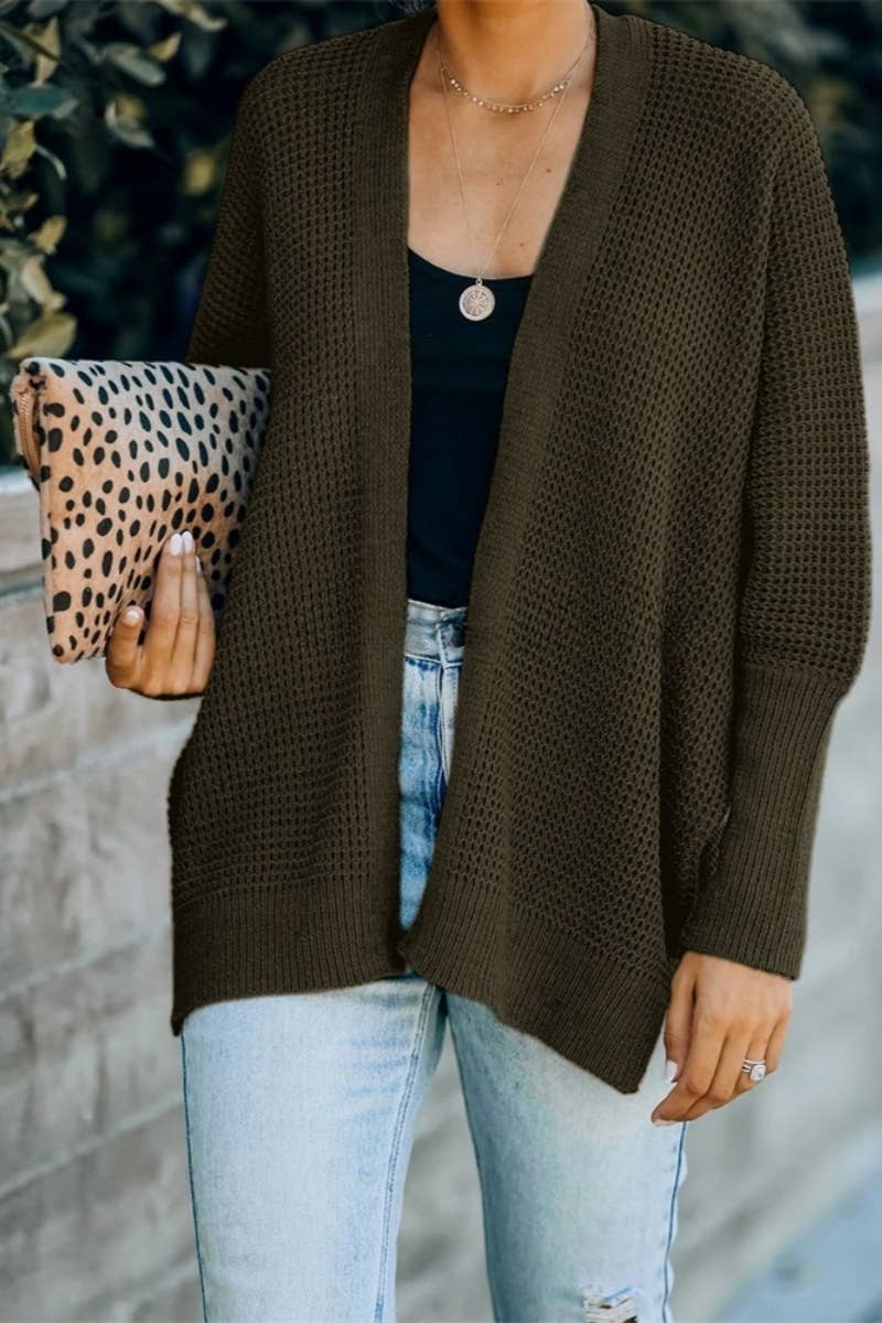 CWOCAL372 Oversized Open Front Casual Cardigan Sweater