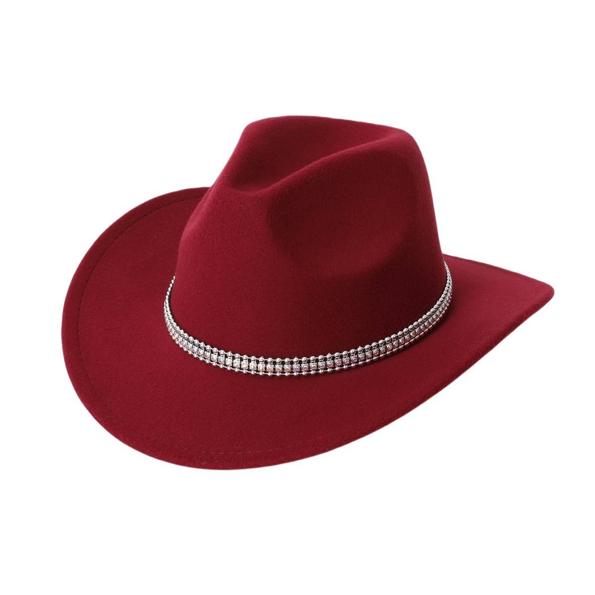 Wool Cowboy Hat with Triple Rhinestone Bands_CWAH3639