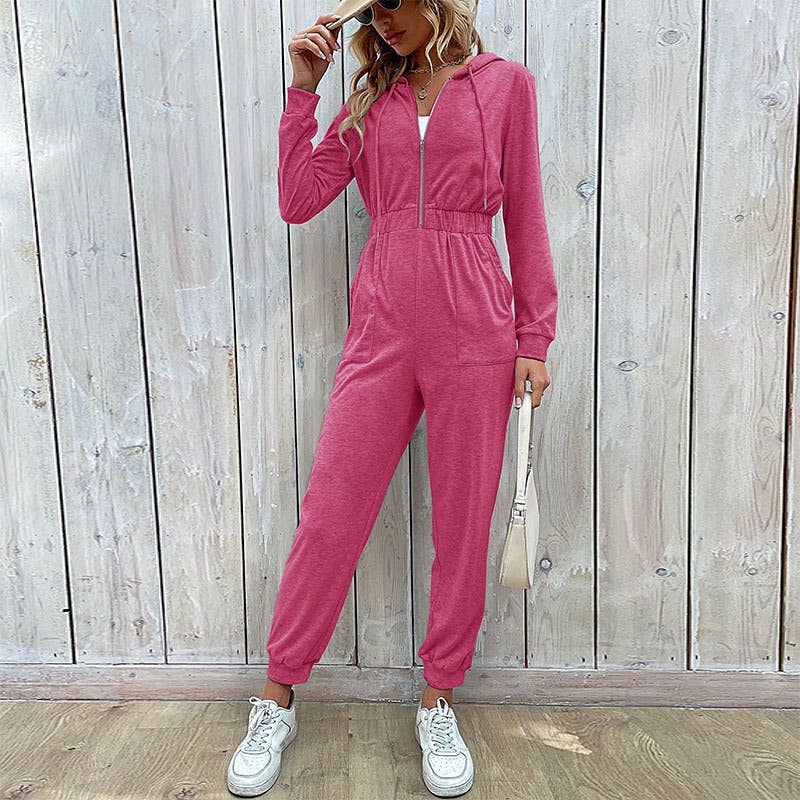 SOLID COLOR CARGO CASUAL ROMPER