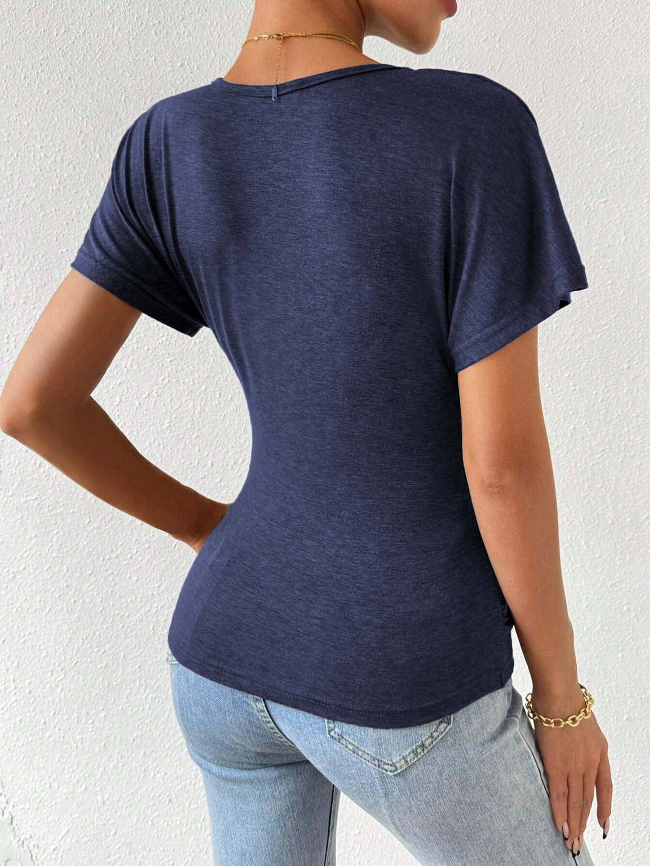 KNIT DEEP V DESIGN WITH WAIST PLEATS