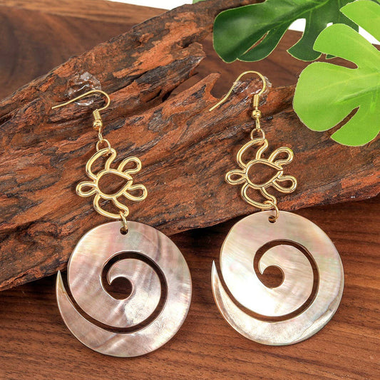 FASHIONABLE DESIGN NATURAL BLACK SHELL EARRINGS