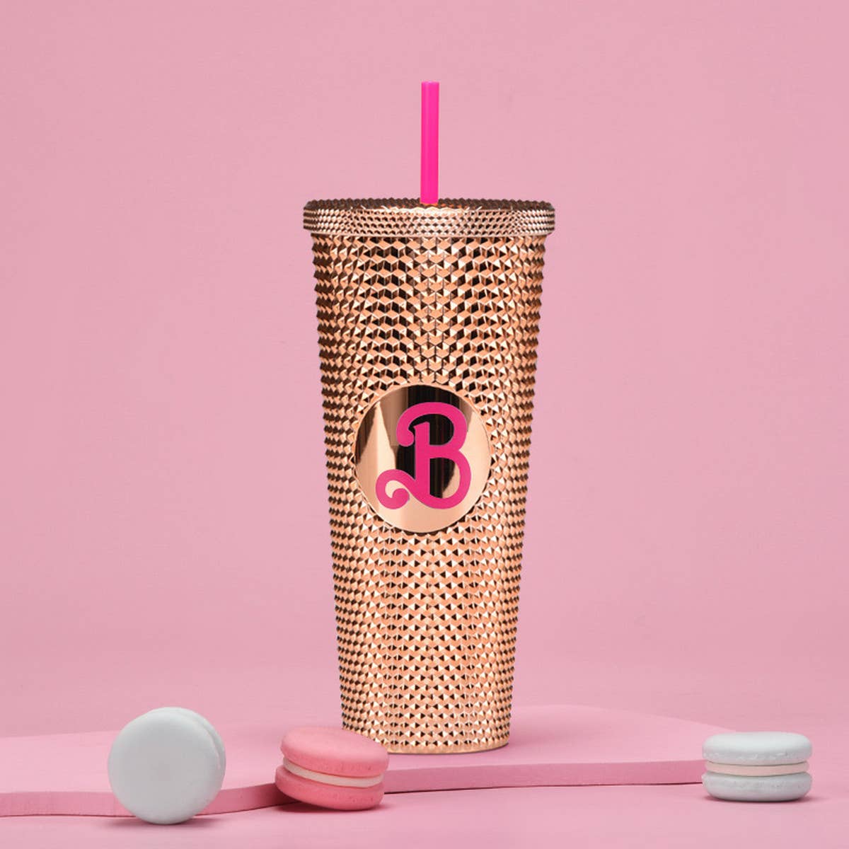 DOUBLE LAYER PORTABLE PLASTIC STRAW DIAMOND CUP