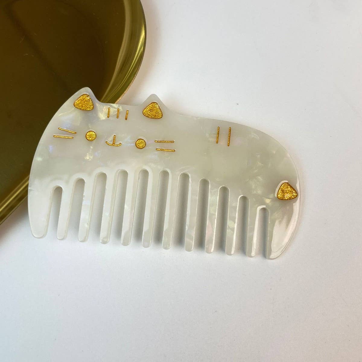 Cat Acetate Wide ToothComb Retro AntiStaticHairComb_CWMM6439