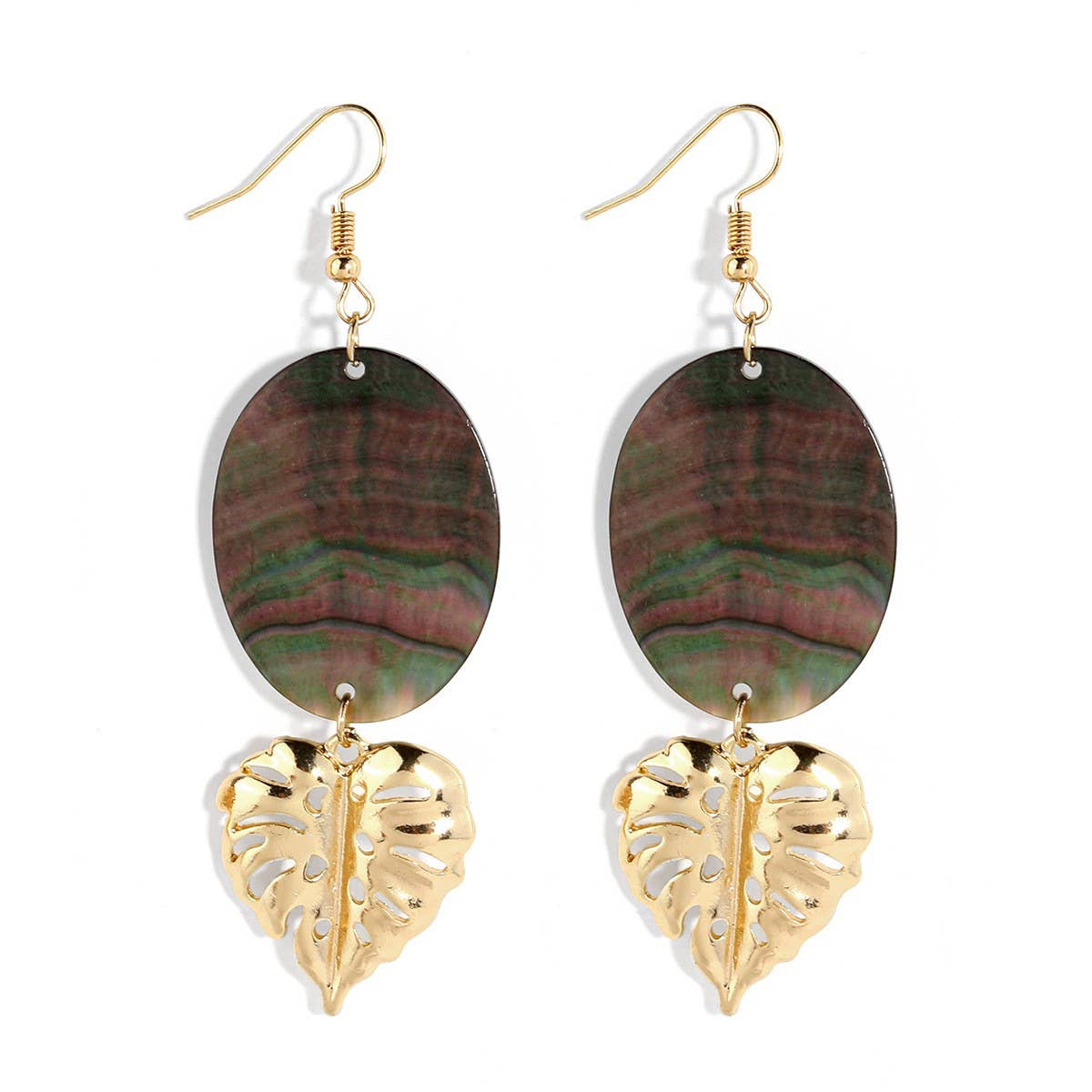 MINIMALIST NATURAL BLACK SHELL OVAL EARRINGS