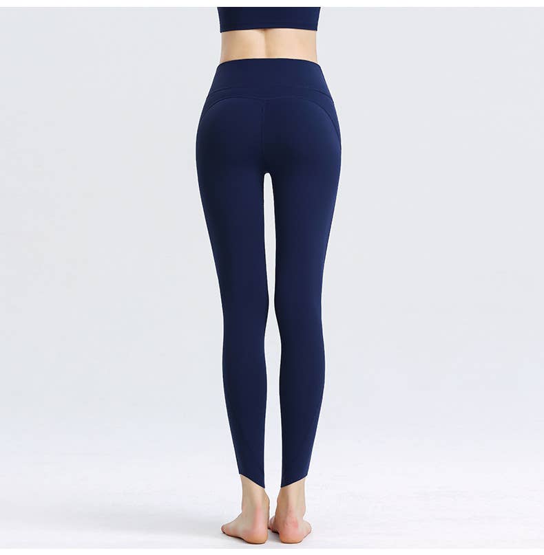 High-waisted sports running tight-fitting pants
