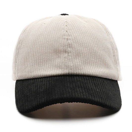 SOLID COLOR PLAIN CORDUROY COLORBLOCKED CAP_CWAH2809